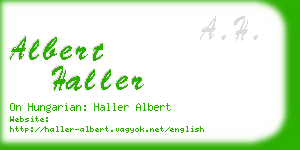 albert haller business card